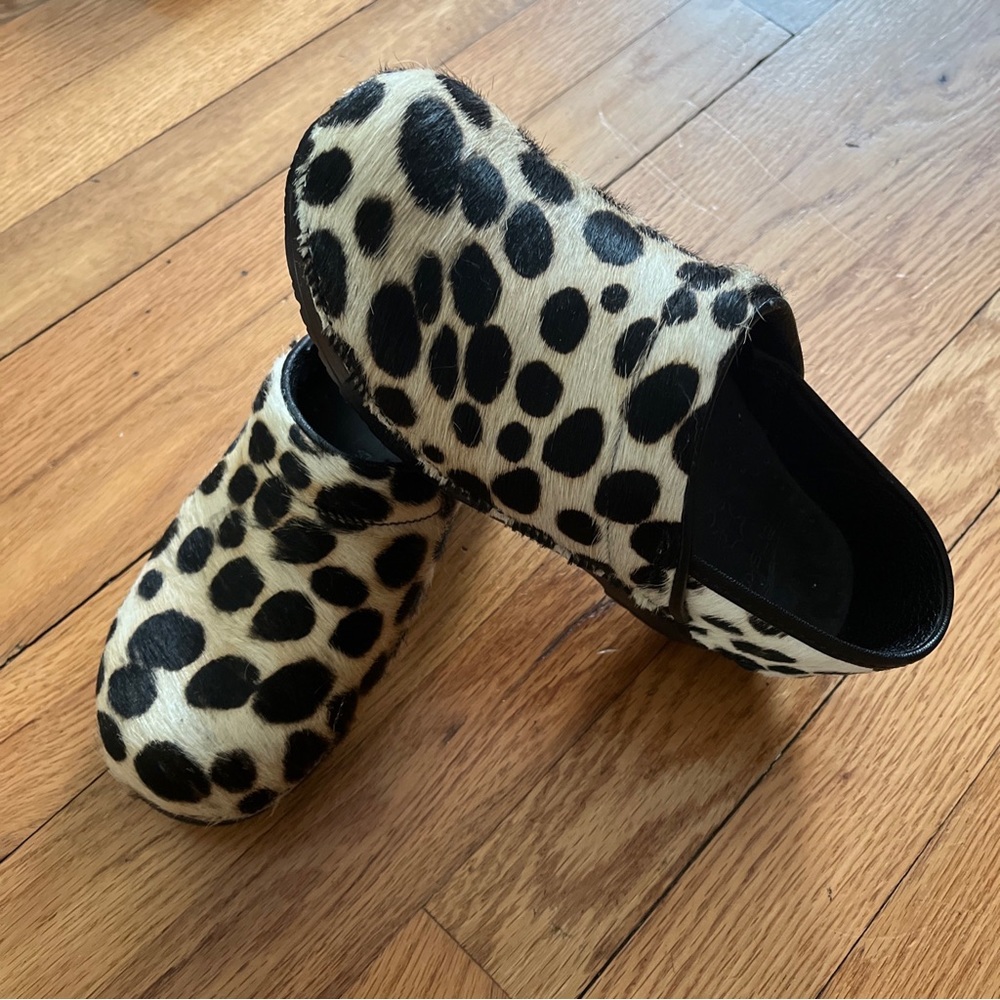 Pony Hair Polka-Dot Danskos - EU 37 / US 6.5-7